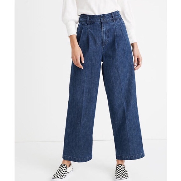 Madewell Denim - Madewell Denim Pleated Wide Leg Jeans